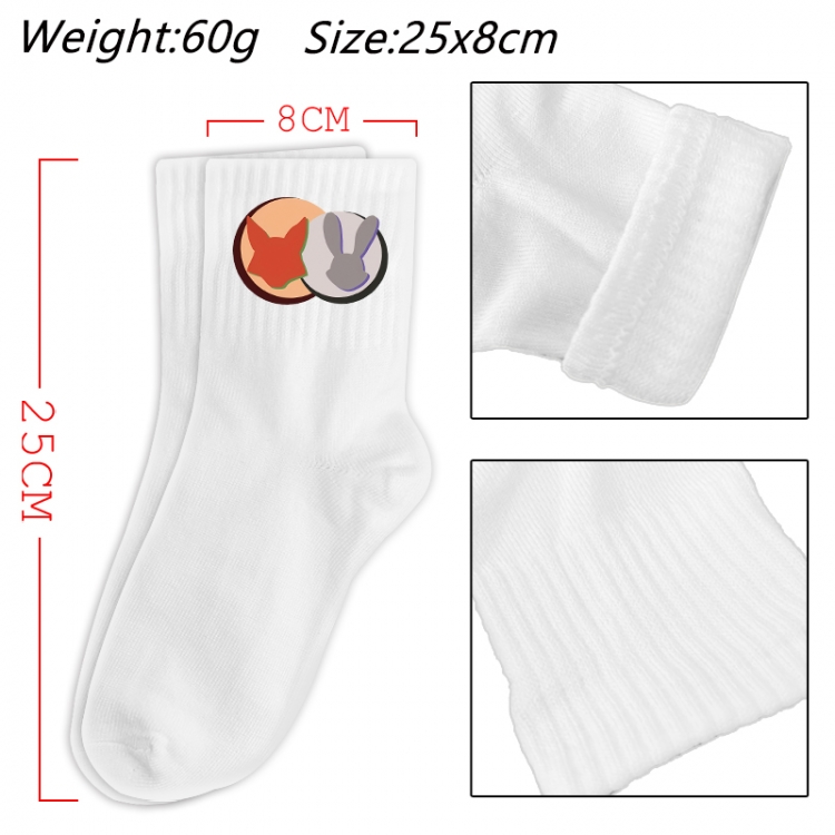 Zootopia Anime Print Long Crew Cotton Socks 25x8cm