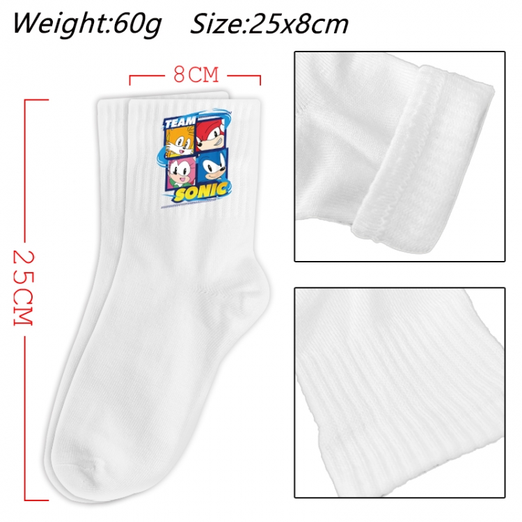 Sonic The Hedgehog Anime Print Long Crew Cotton Socks 25x8cm
