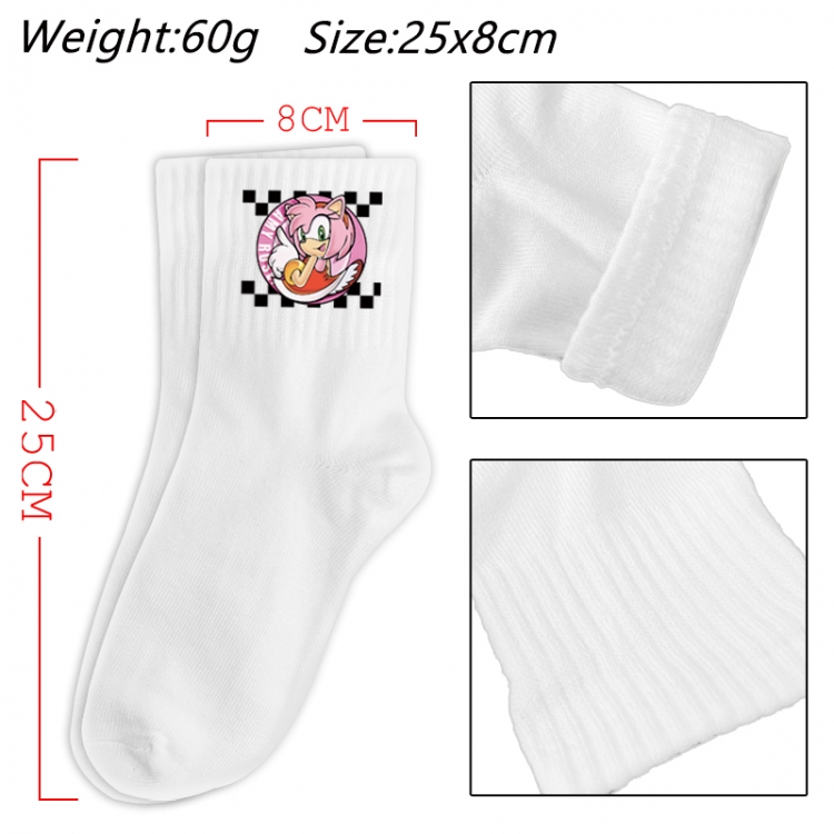 Sonic The Hedgehog Anime Print Long Crew Cotton Socks 25x8cm