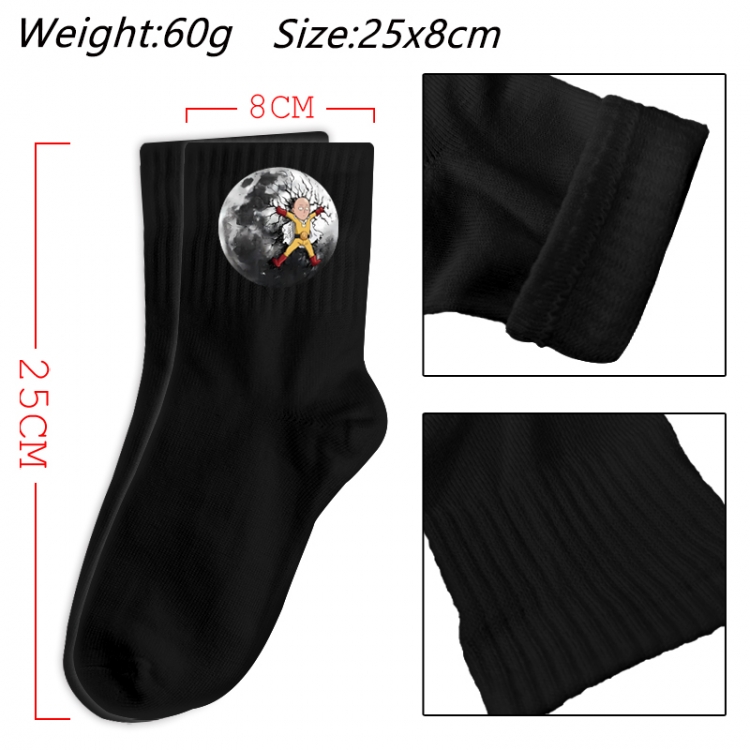 One Punch Man Anime Print Long Crew Cotton Socks 25x8cm