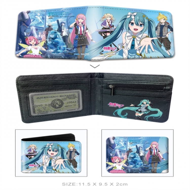 Hatsune Miku 3D concave convex two fold short card wallet wallet wallet 11X9.5X2cm 65G