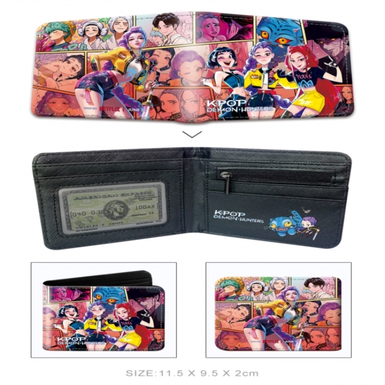 K-Pop Demon Hunters 3D concave convex two fold short card wallet wallet wallet 11X9.5X2cm 65G