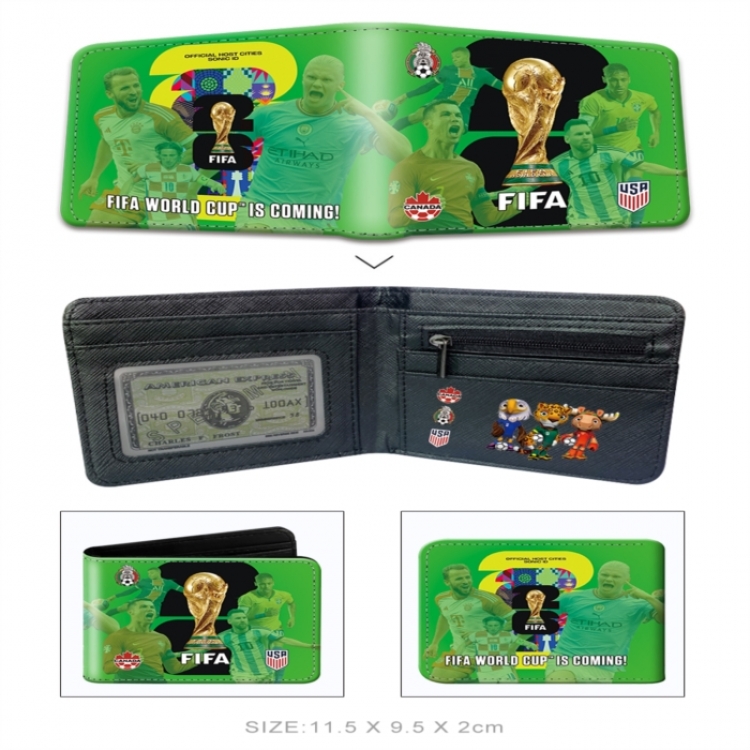 World Cup 3D concave convex two fold short card wallet wallet wallet 11X9.5X2cm 65G
