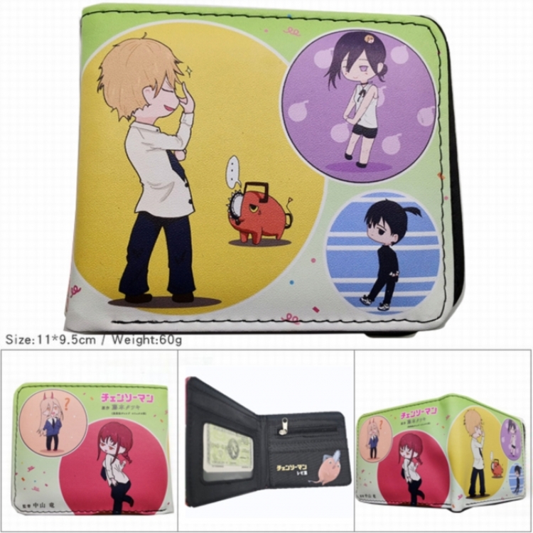 Chainsaw Man 3D concave convex two fold short card wallet wallet wallet 11X9.5X2cm 65G