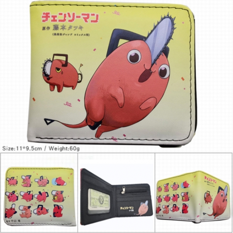 Chainsaw Man 3D concave convex two fold short card wallet wallet wallet 11X9.5X2cm 65G