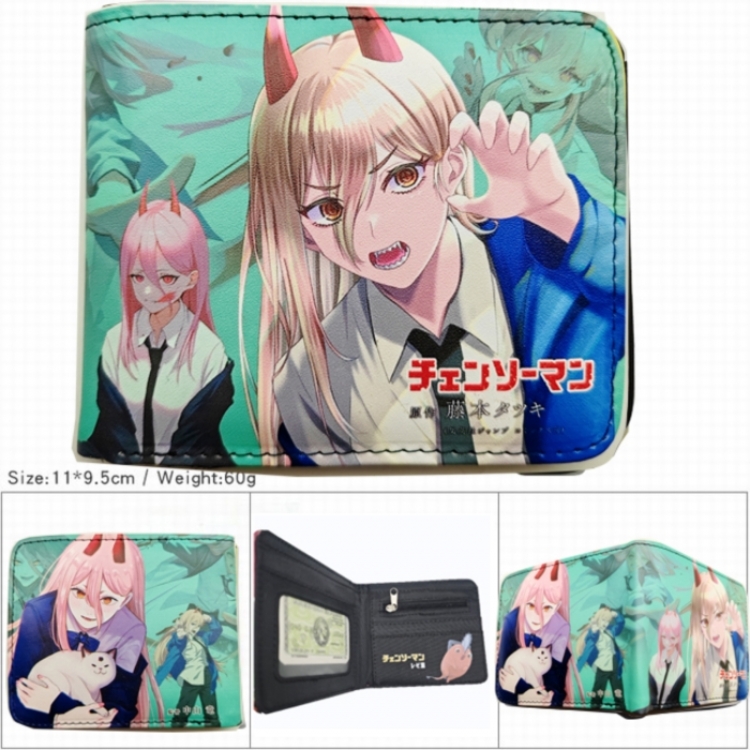 Chainsaw Man 3D concave convex two fold short card wallet wallet wallet 11X9.5X2cm 65G