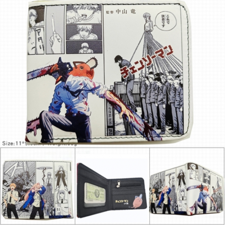 Chainsaw Man 3D concave convex two fold short card wallet wallet wallet 11X9.5X2cm 65G