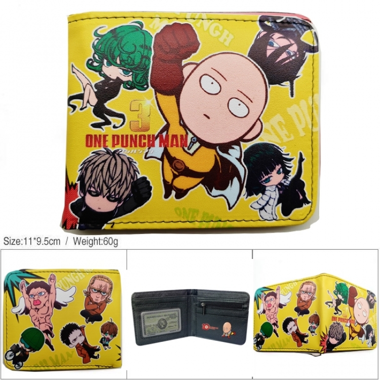 One Punch Man 3D concave convex two fold short card wallet wallet wallet 11X9.5X2cm 65G