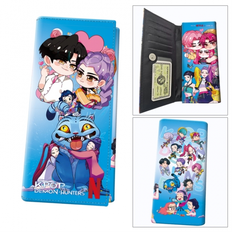 K-Pop Demon Hunters Anime wallet long wallet buckle storage bag 18.5x9.5x2CM 100g