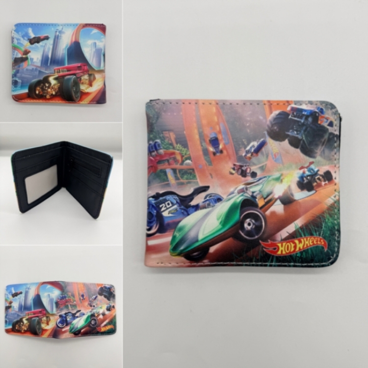 Hot Wheels  Full color Two fold short card case wallet 11X9.5CM