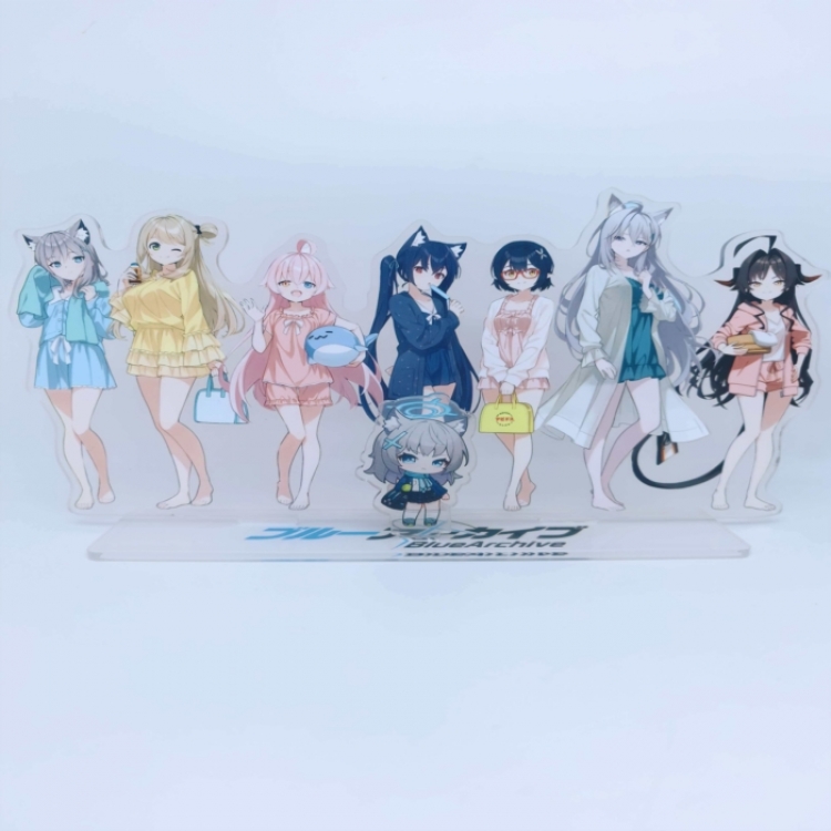 Blue Archive Anime Laser Acrylic Humanoid  keychain big Standing Plates 15.8cm