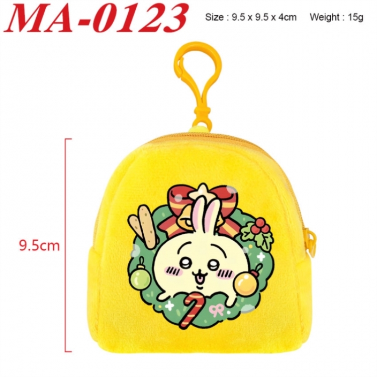 Chiikawa Anime cartoon plush coin purse 9.5X9.5X4cm
