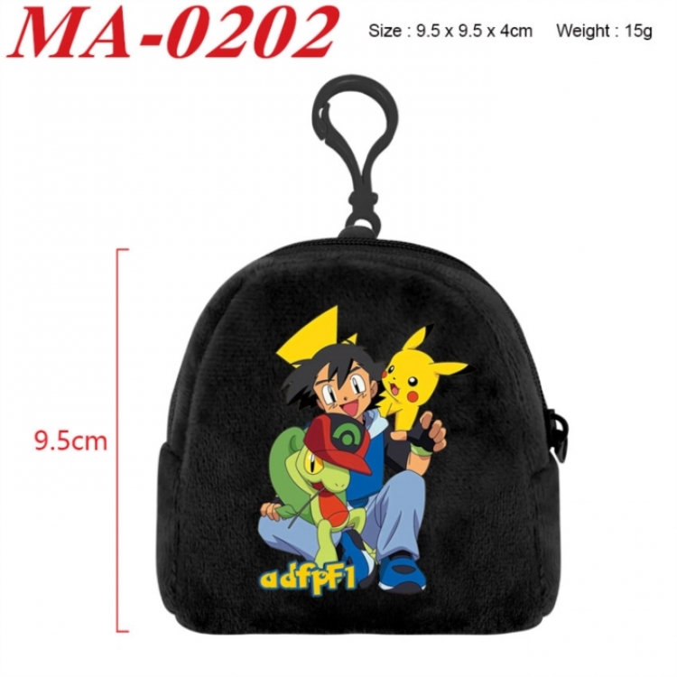 Pokemon Anime cartoon plush coin purse 9.5X9.5X4cm