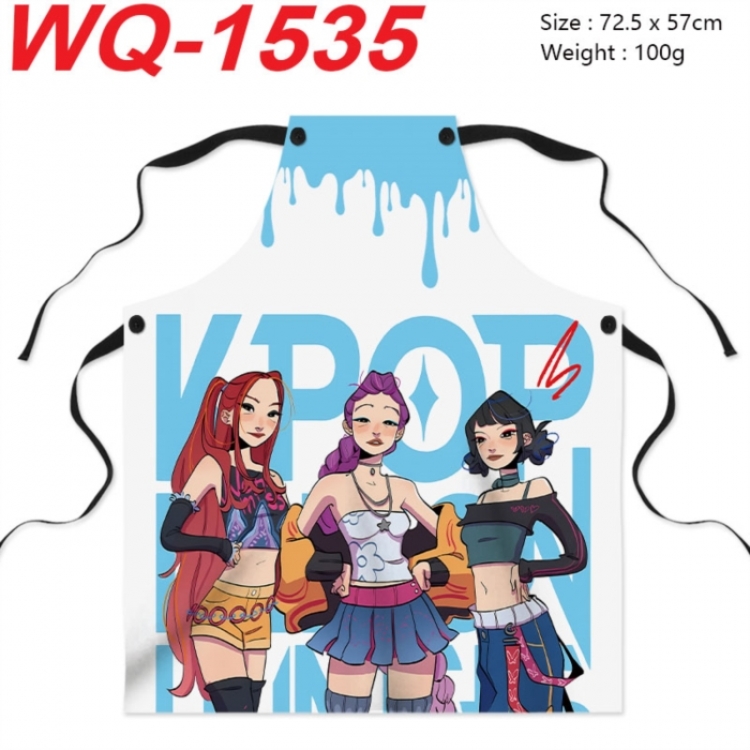 Kpop demon hunters Anime Creative Digital Printing Apron 72.5x57cm