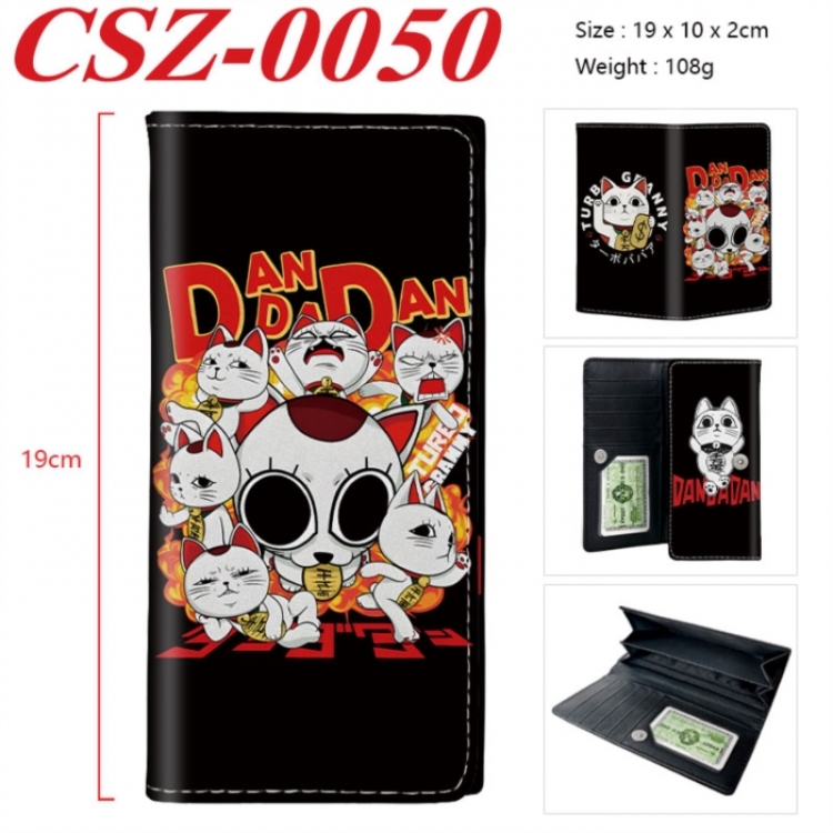DANDADAN Anime peripheral long three fold wallet 19x10x2cm