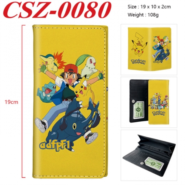 Pokemon Anime peripheral long three fold wallet 19x10x2cm