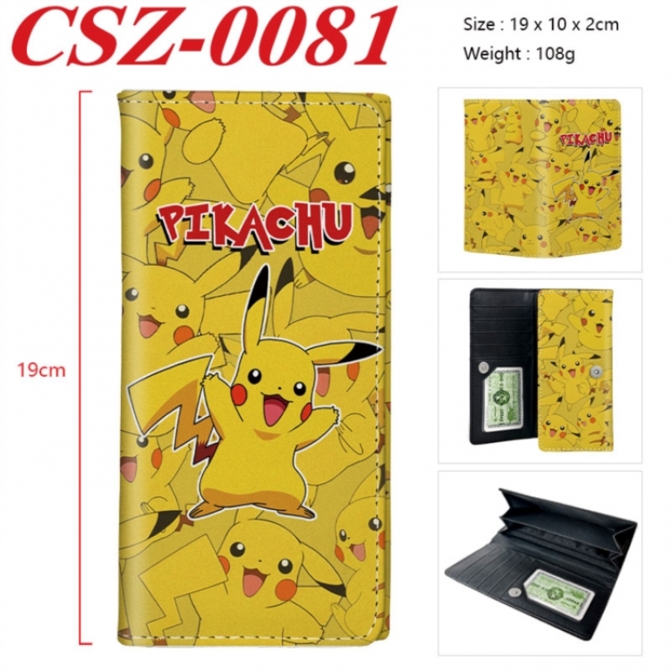 Pokemon Anime peripheral long three fold wallet 19x10x2cm