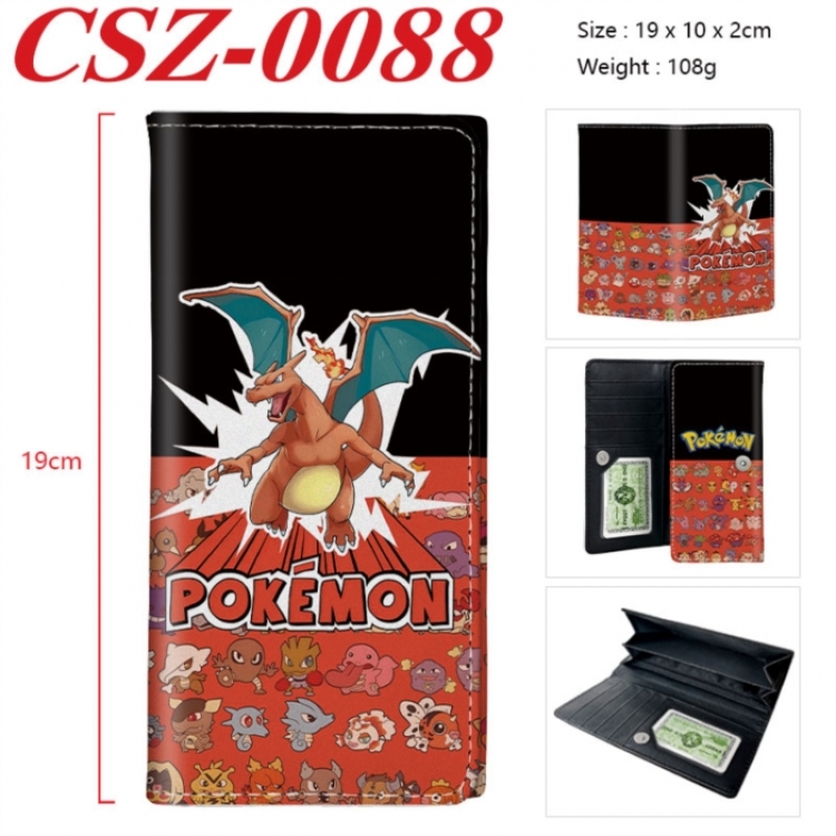 Pokemon Anime peripheral long three fold wallet 19x10x2cm