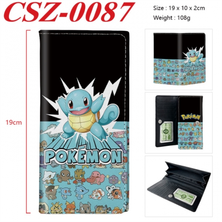 Pokemon Anime peripheral long three fold wallet 19x10x2cm
