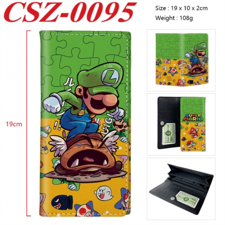 Super Mario Anime peripheral long three fold wallet 19x10x2cm