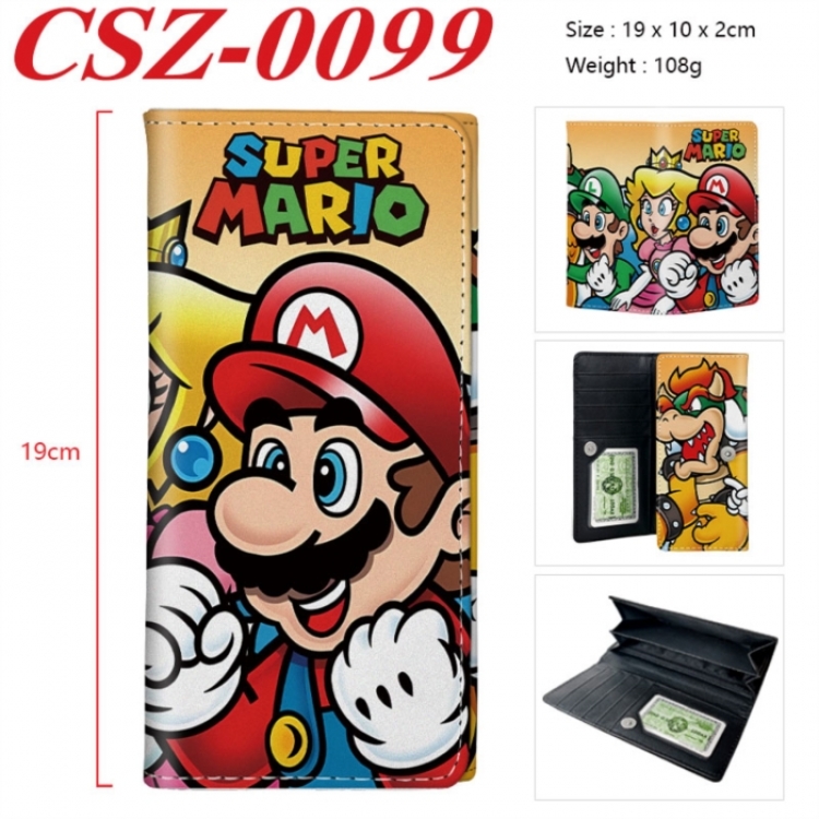 Super Mario Anime peripheral long three fold wallet 19x10x2cm