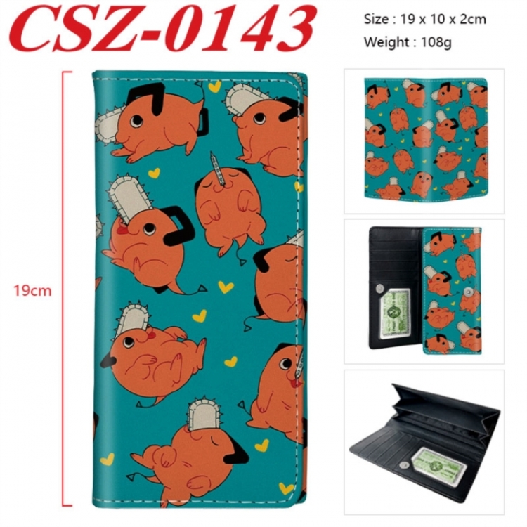 Chainsaw Man Anime peripheral long three fold wallet 19x10x2cm