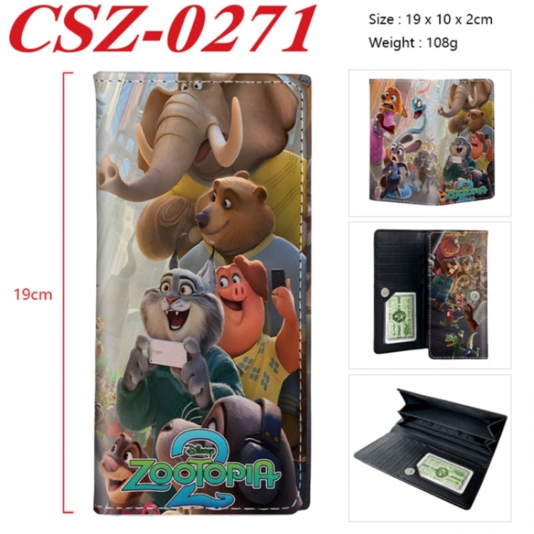 Zootopia Anime peripheral long three fold wallet 19x10x2cm