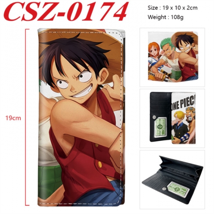 One Piece Anime peripheral long three fold wallet 19x10x2cm