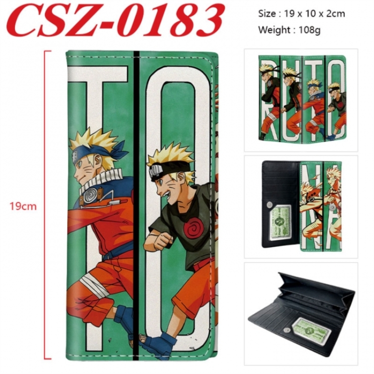 Naruto Anime peripheral long three fold wallet 19x10x2cm