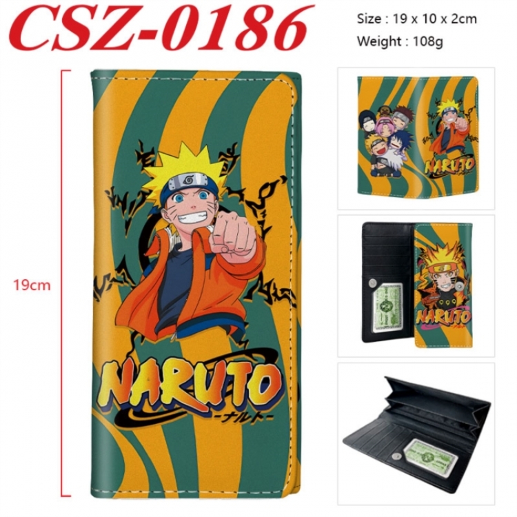 Naruto Anime peripheral long three fold wallet 19x10x2cm