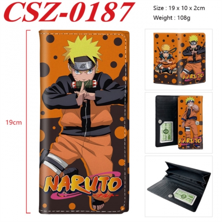 Naruto Anime peripheral long three fold wallet 19x10x2cm