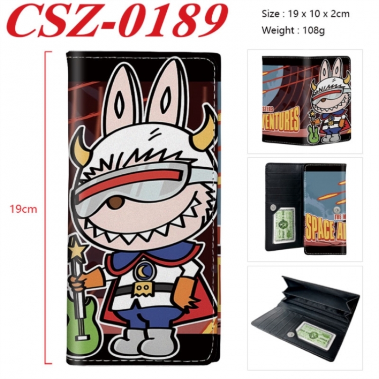 Labubu Anime peripheral long three fold wallet 19x10x2cm