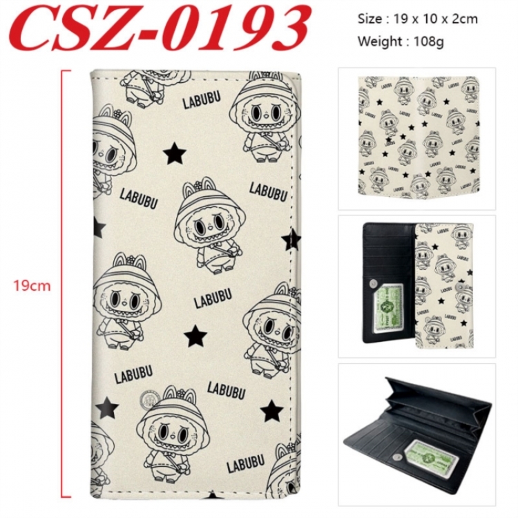 Labubu Anime peripheral long three fold wallet 19x10x2cm