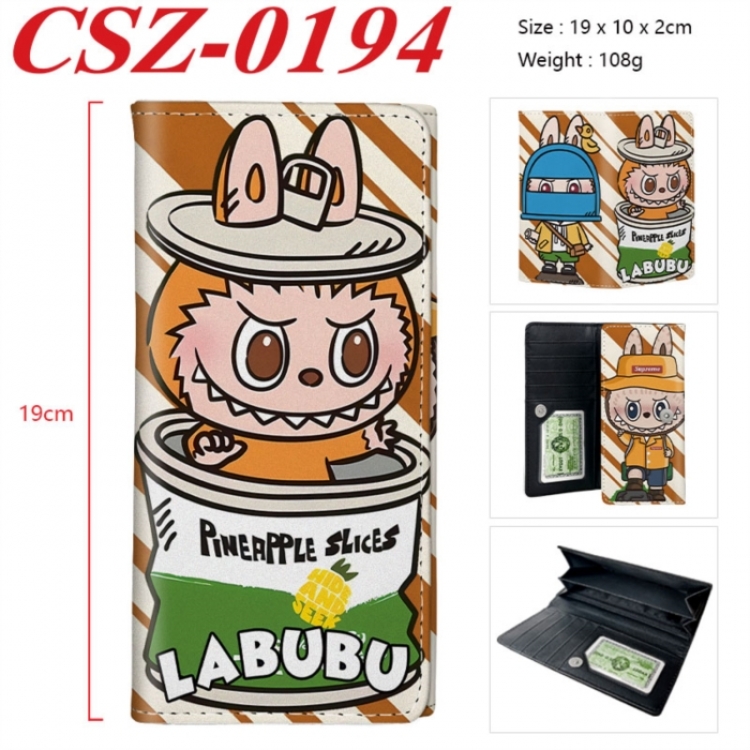 Labubu Anime peripheral long three fold wallet 19x10x2cm