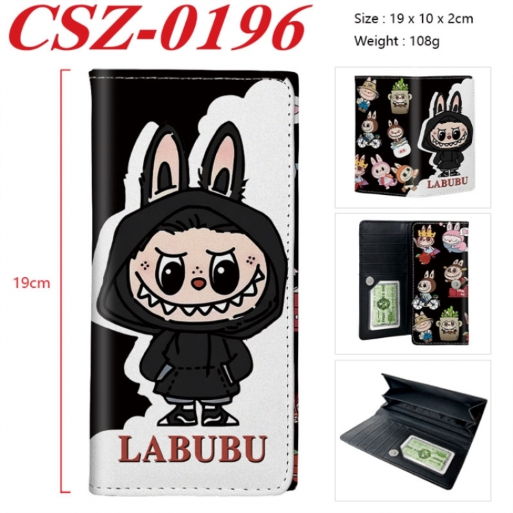 Labubu Anime peripheral long three fold wallet 19x10x2cm