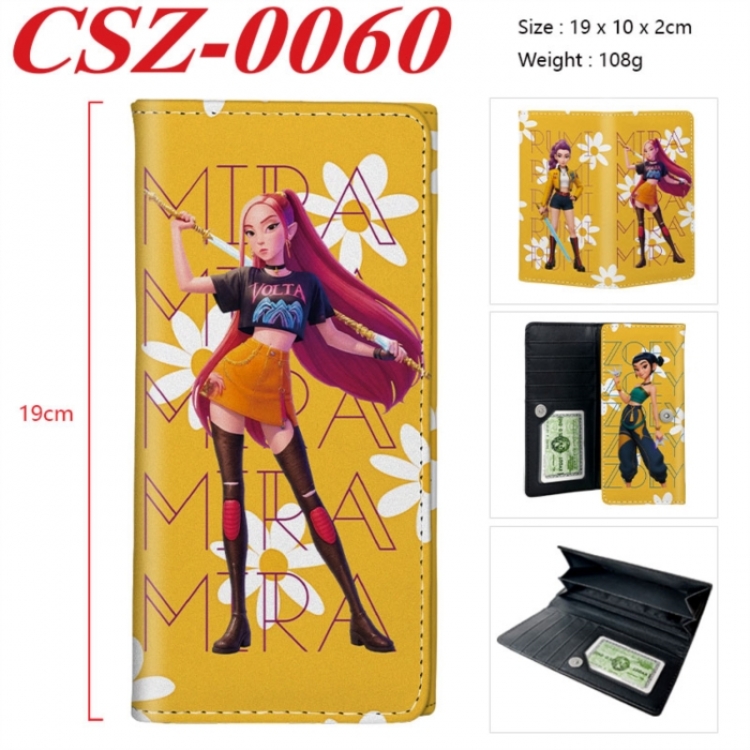 K-Pop Demon Hunters Anime peripheral long three fold wallet 19x10x2cm