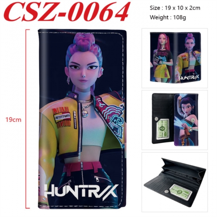 K-Pop Demon Hunters Anime peripheral long three fold wallet 19x10x2cm