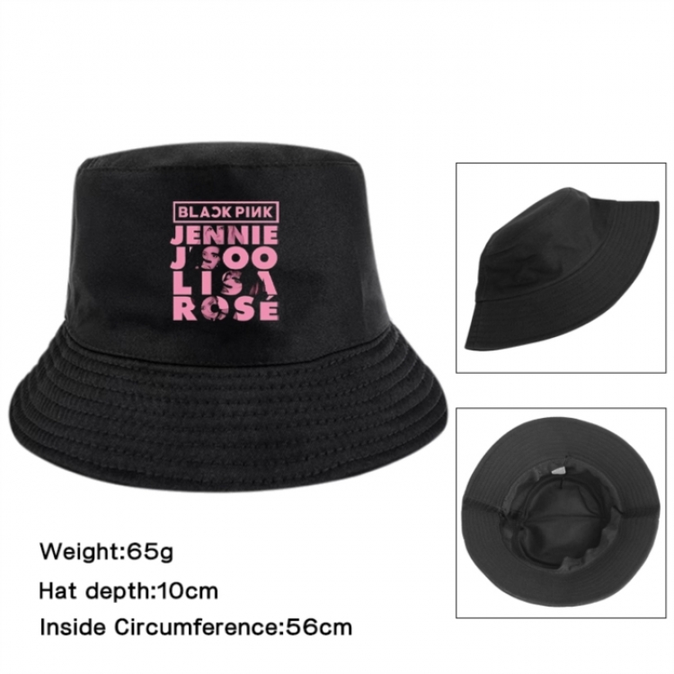 BLACK PINK Anime Printed Outdoor Fisherman's Hat Sunshade Hat 56cm