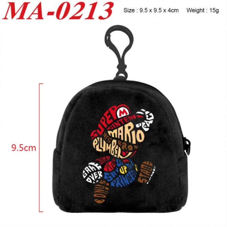 Super Mario Anime cartoon plush coin purse 9.5X9.5X4cm