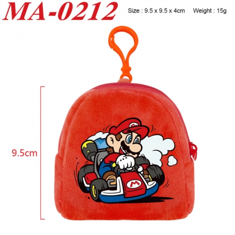 Super Mario Anime cartoon plush coin purse 9.5X9.5X4cm