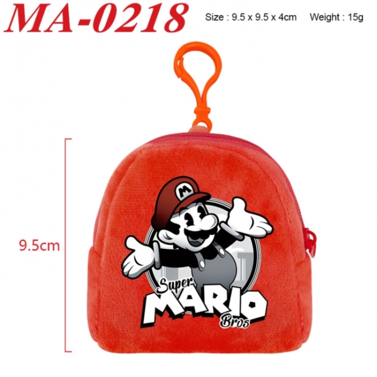Super Mario Anime cartoon plush coin purse 9.5X9.5X4cm