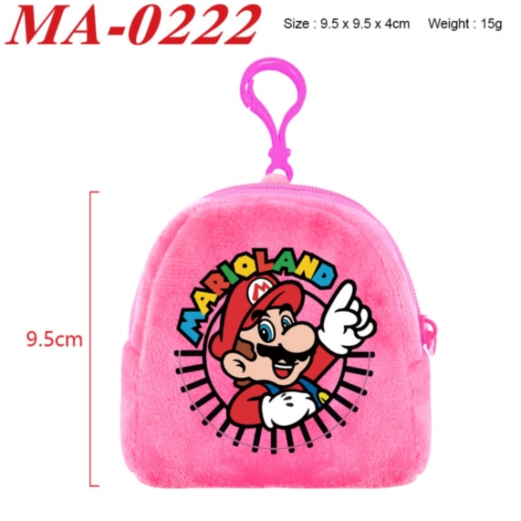 Super Mario Anime cartoon plush coin purse 9.5X9.5X4cm
