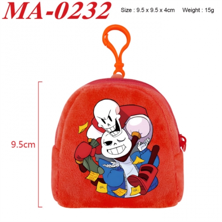 Undertale Anime cartoon plush coin purse 9.5X9.5X4cm