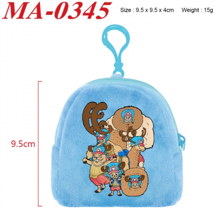 One Piece Anime cartoon plush coin purse 9.5X9.5X4cm