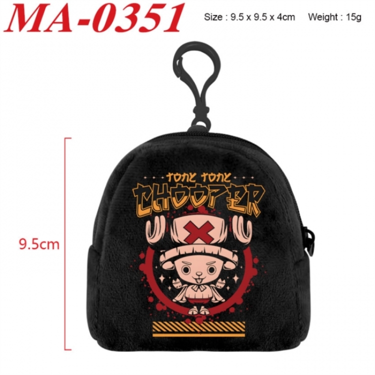 One Piece Anime cartoon plush coin purse 9.5X9.5X4cm