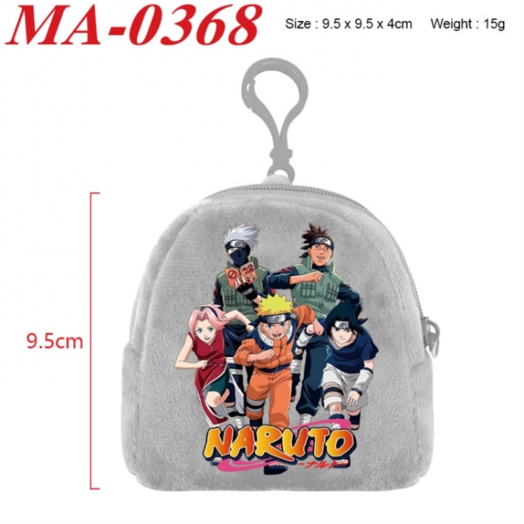 Naruto Anime cartoon plush coin purse 9.5X9.5X4cm