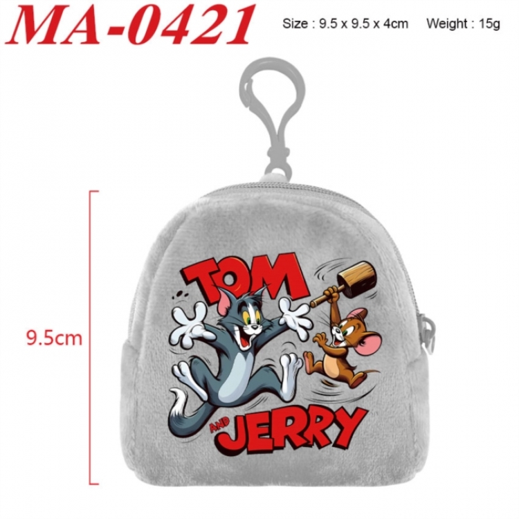 Tom and Jerry Anime cartoon plush coin purse 9.5X9.5X4cm