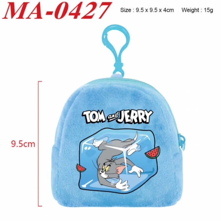 Tom and Jerry Anime cartoon plush coin purse 9.5X9.5X4cm