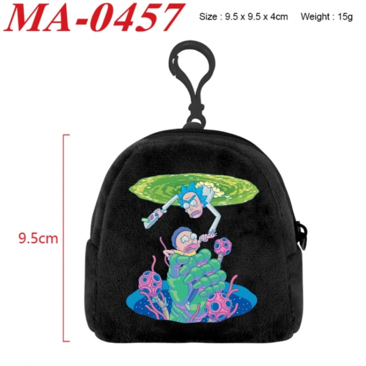 Rick and Morty Anime cartoon plush coin purse 9.5X9.5X4cm