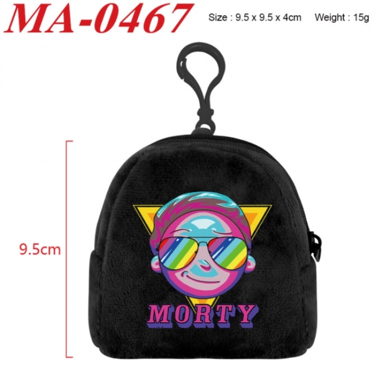 Rick and Morty Anime cartoon plush coin purse 9.5X9.5X4cm